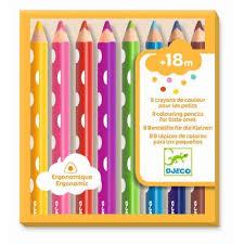 8 crayons de couleur pour petits